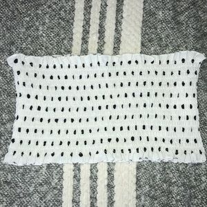 Black and white polka dot tube top size medium